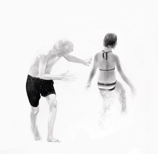 Two Bathers graphite 18” x 20” 2007