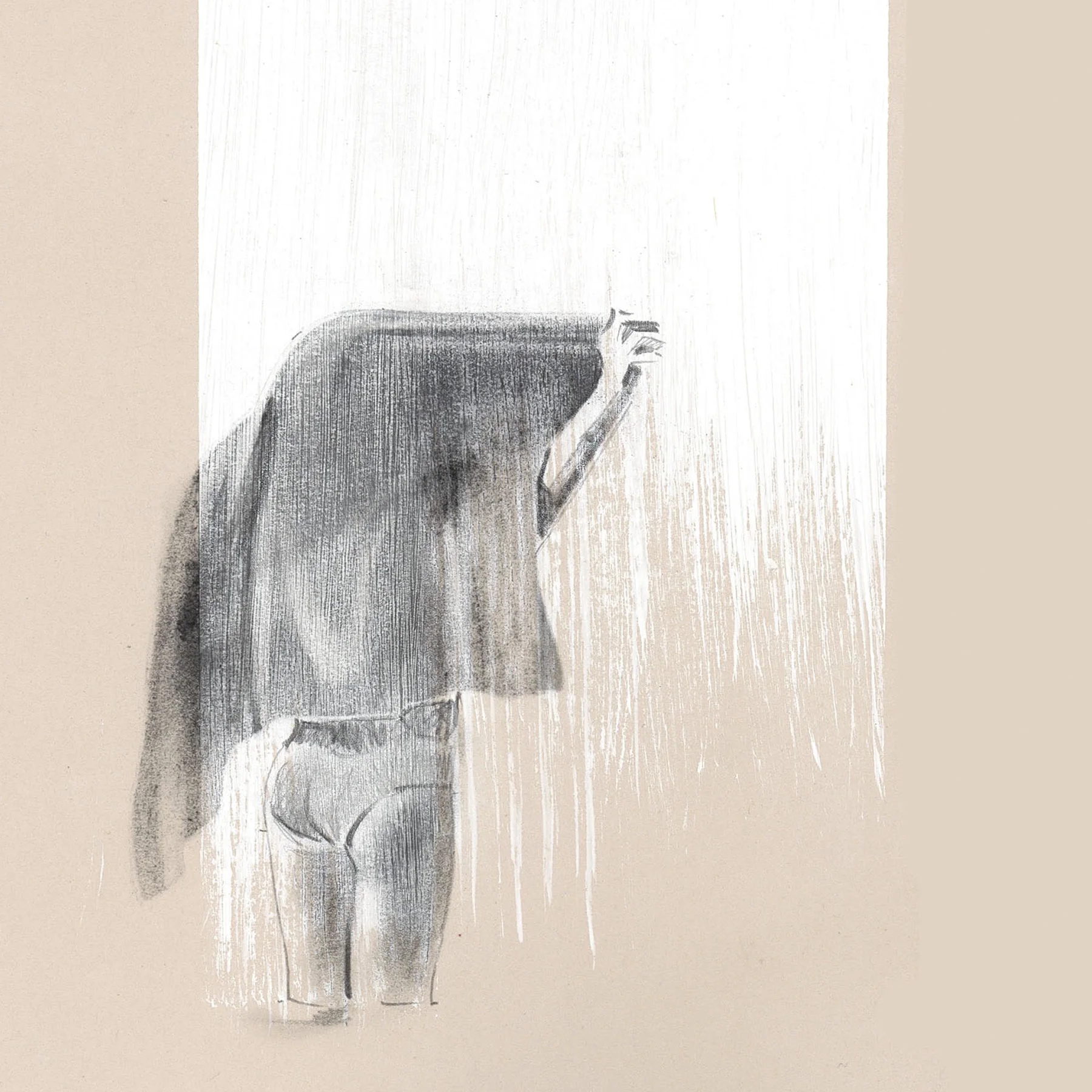 Towel graphite and gouache 7” x 7” 2007
