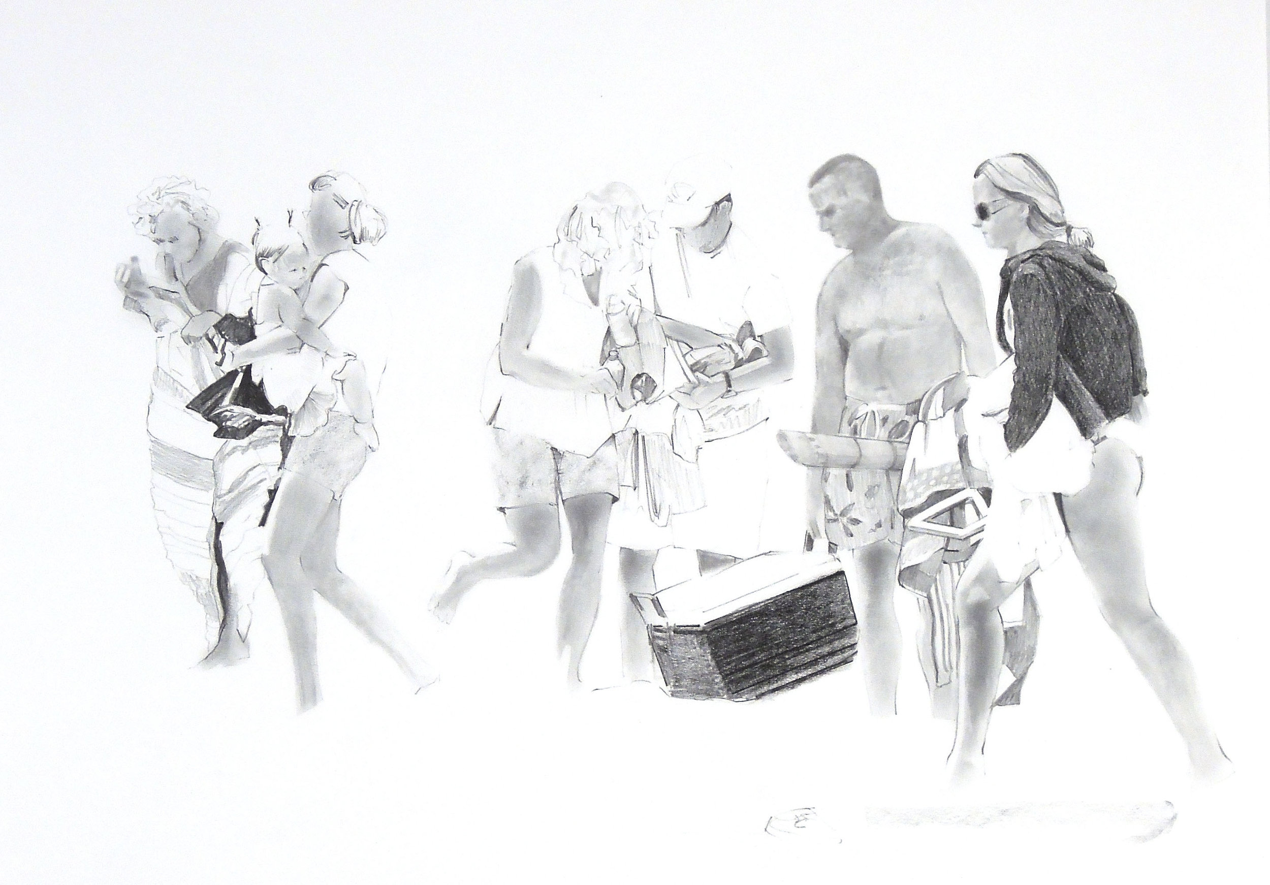   Packing Up  graphite 20”x 50” 2007 