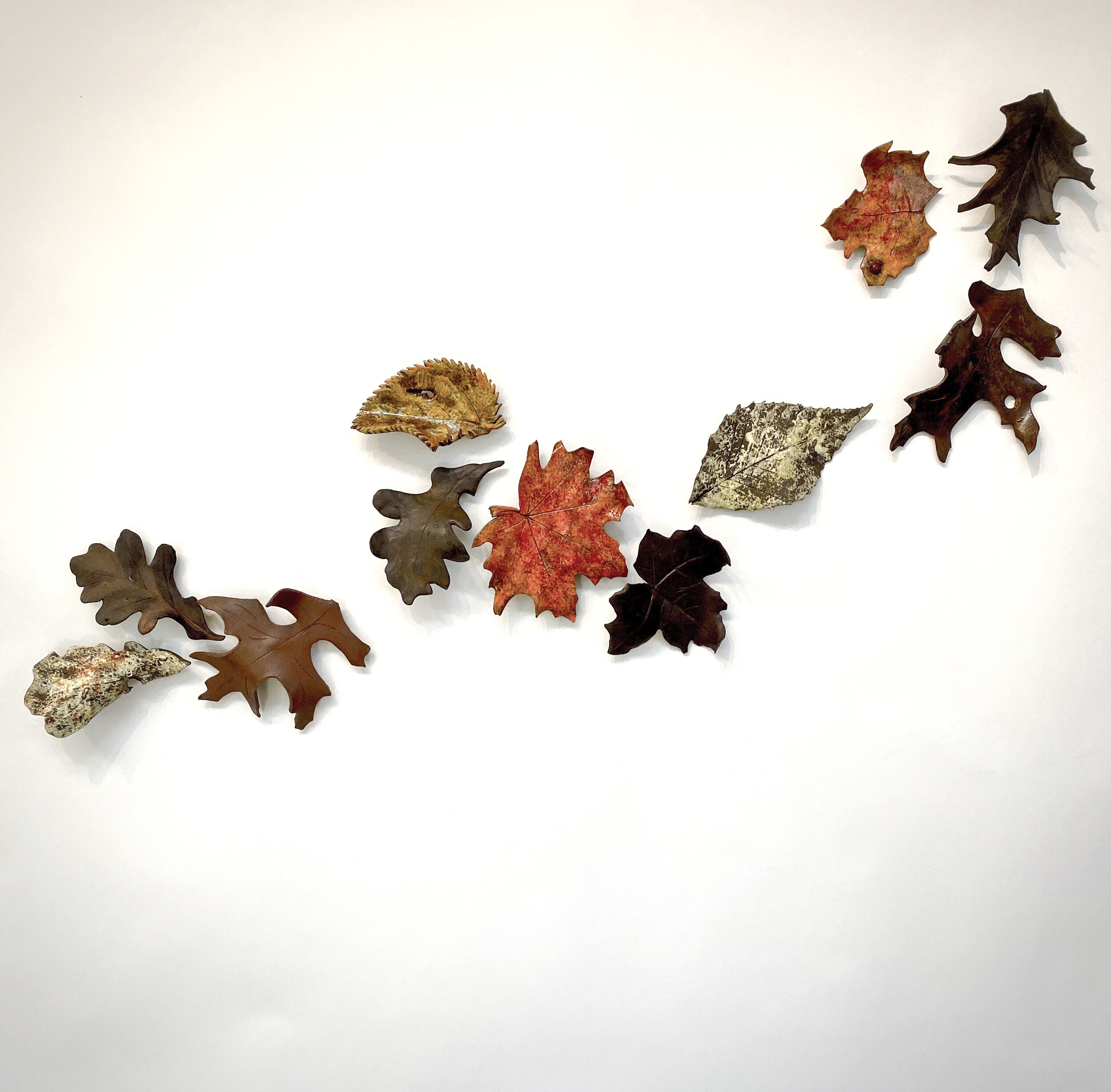   Falling Leaves  wall piece dimensions variable glazed stoneware 2019 