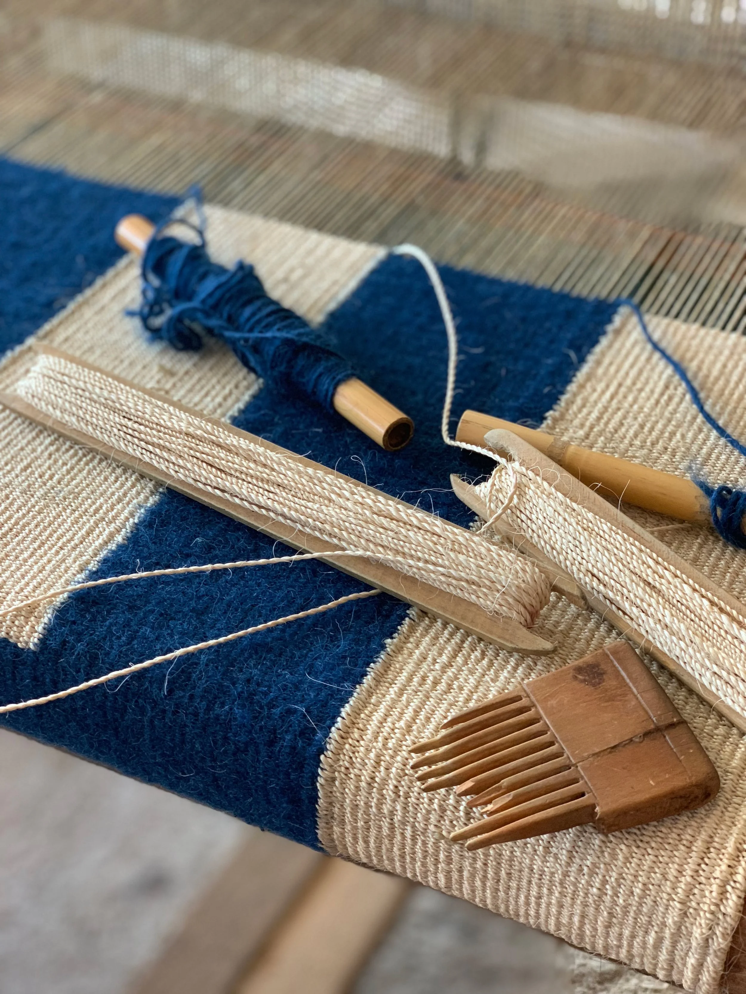In the Zapotec village of Teotitl&aacute;n de Valle, renowned for its family-run weaving workshops, weavers have long taken design inspiration from the striking geometric fretwork seen at Mitla, the ancient Zapotec archeological site. On our Nov/Dec 