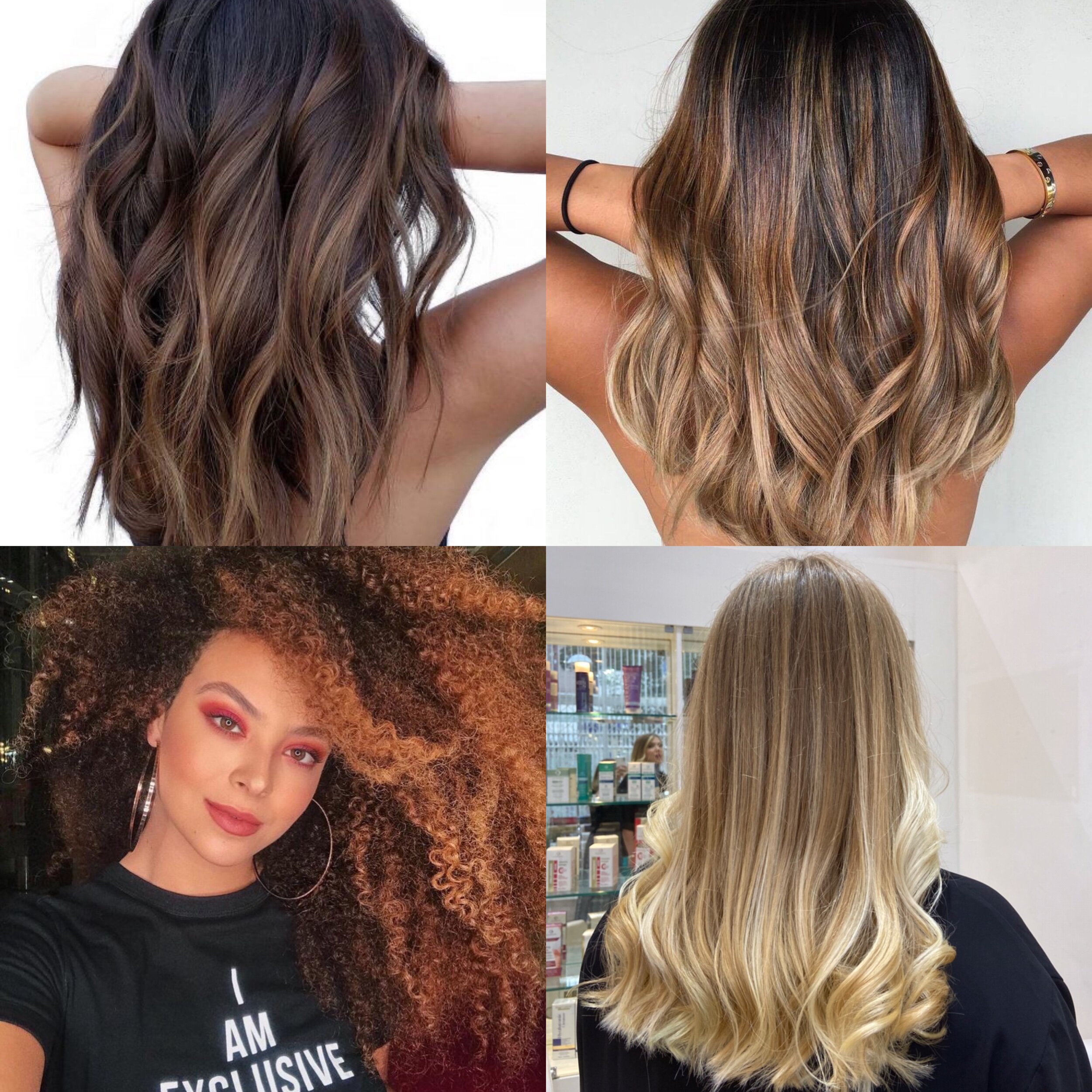 cabelo organico liso ombre castanho/ loiro mel - Espaço Linda