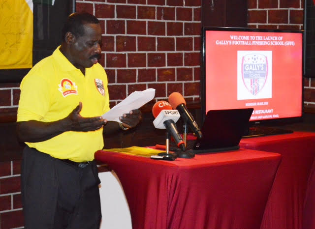 GFFS founder delivering his statement to the honoured guests and T & T media .