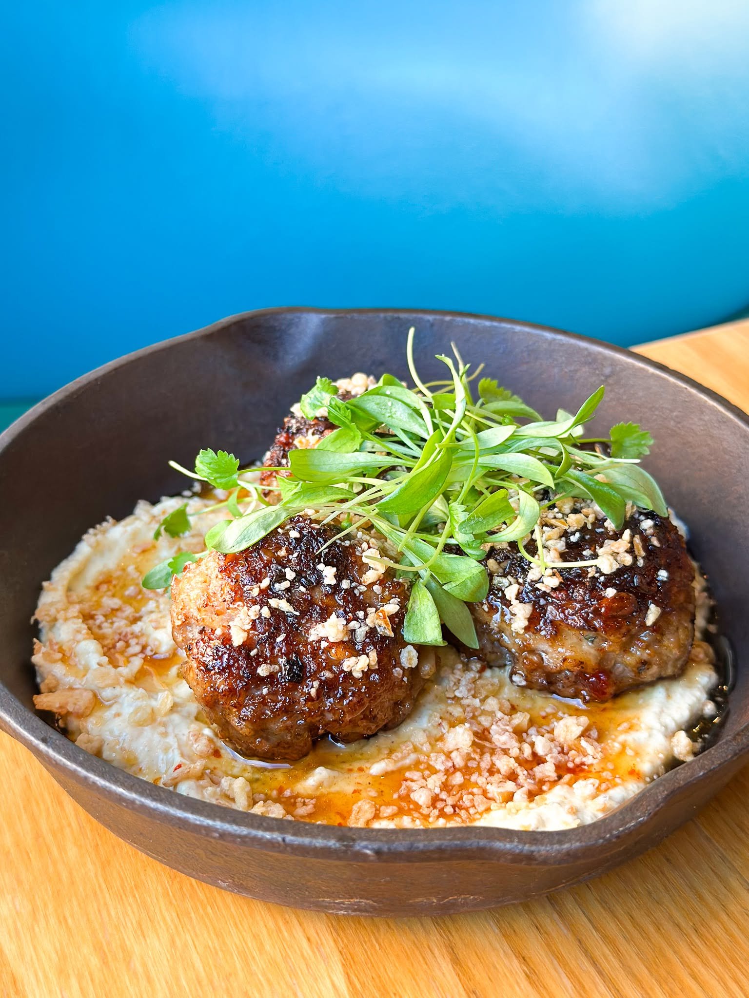 Middle Eastern meatballs with ras el hanout yogurt at Moxy in Portsmouth, NH
