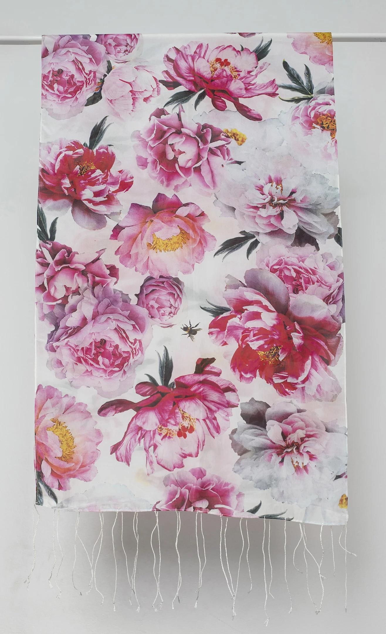 Peonies - silk scarf