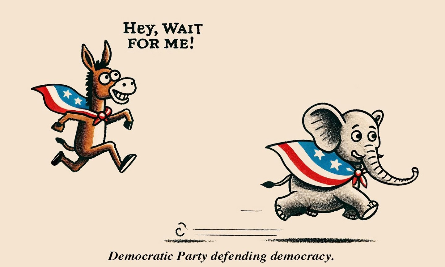 Keeping distracted through design and trying an old classic newspaper political cartoon style.