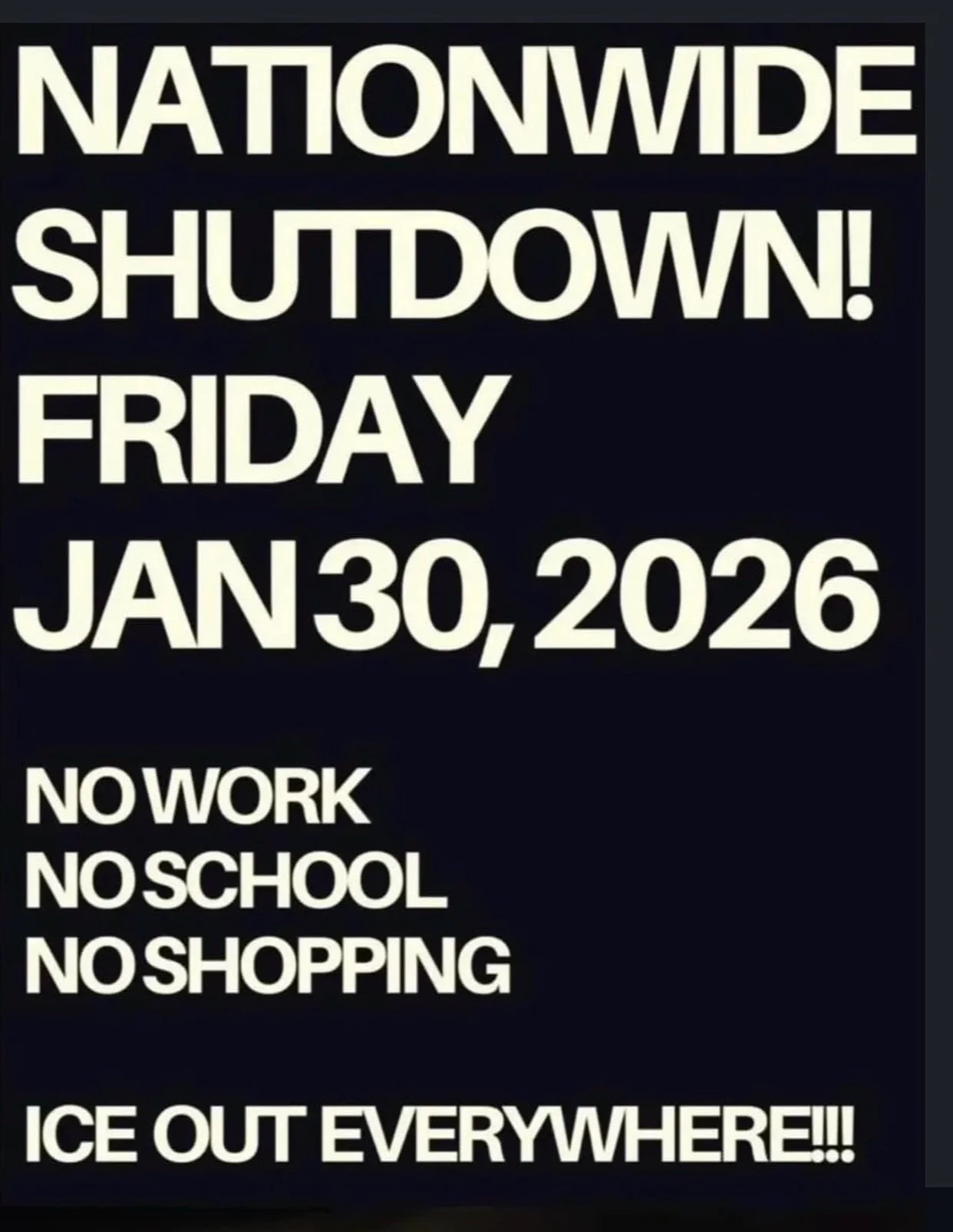 We will be closed to honor the general strike. It&rsquo;s not difficult really for us to be closed. We don&rsquo;t rely on daily walk-in sales. So you should encourage your favorite businesses to participate but double a purchase from them the day af