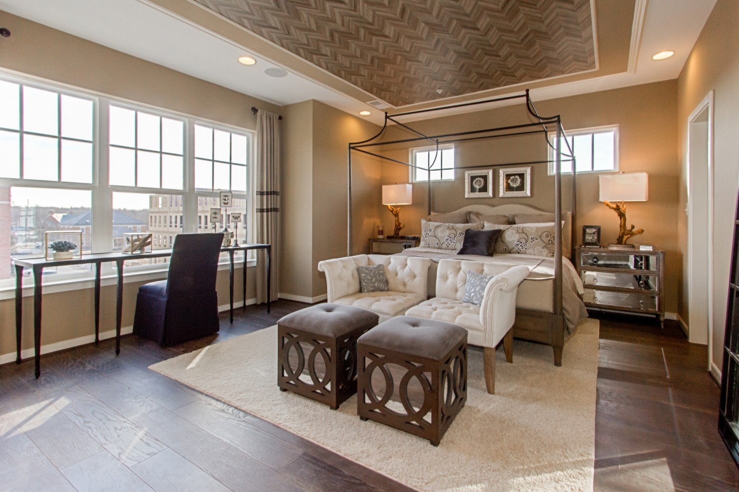 The master bedroom is larger than those found in most single-family houses. (Courtesy of Studio Trejo)