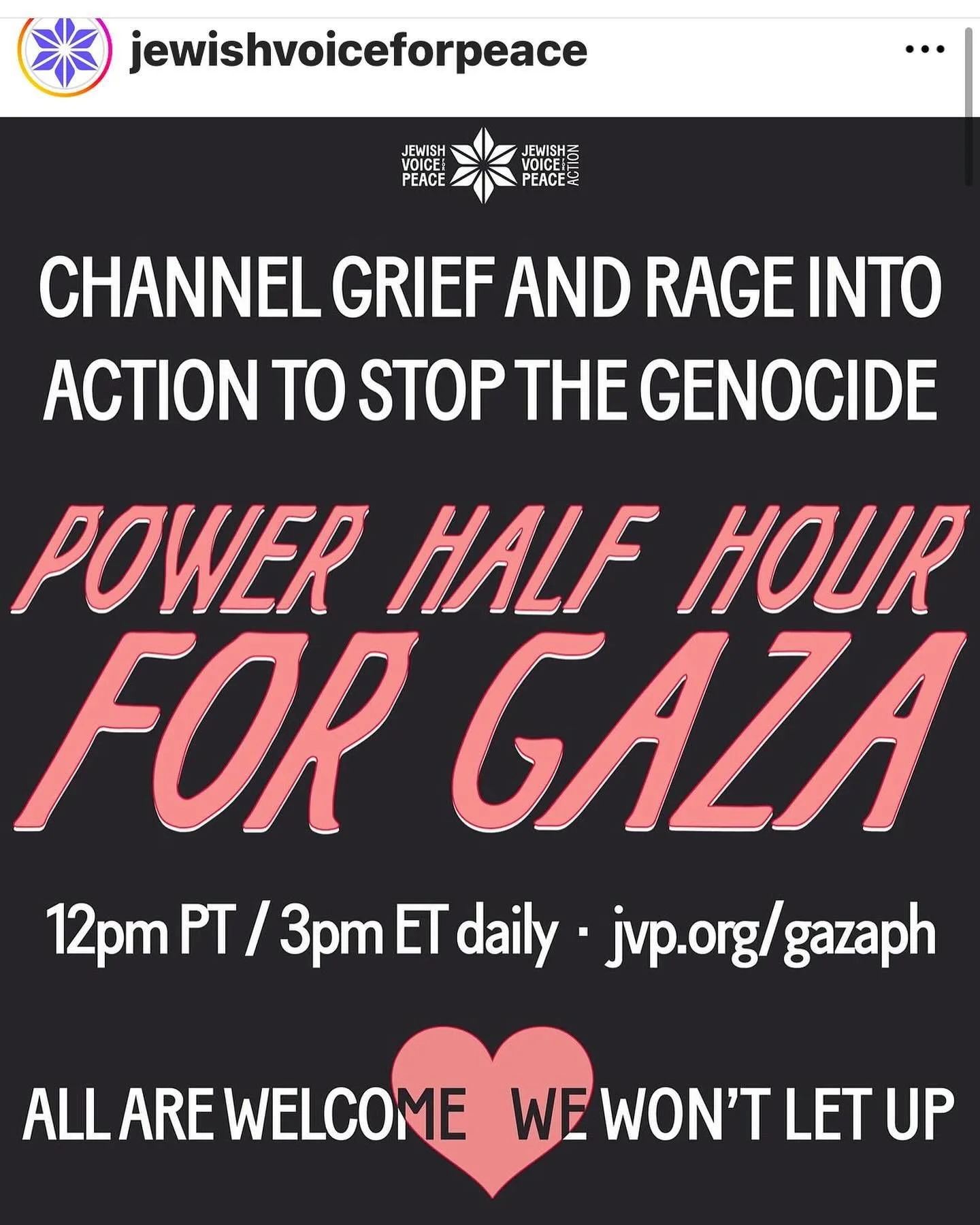 @jewishvoiceforpeace holds daily sessions for grief, conversation and action! you can also call your reps today to demand an arms embar go on the sale of U.S. arms to Is rael and an end to the US funded geny side in pal estine. i recommend the app 5c