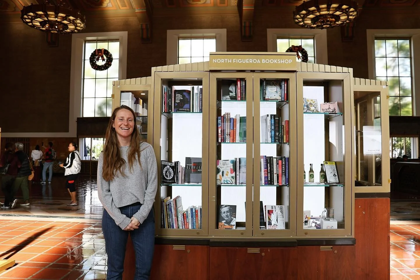 we were just hanging out in union station when we saw this @northfigbookshop stand and lo and behold, @allie.j.rigby&rsquo;s book of poetry was there! it will never cease to thrill me when i see &ldquo;moonscape for a child&rdquo; on a shelf. publish