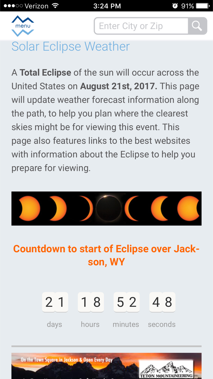 Mountainweather.com Eclipse Weather Page NOW Online!!!