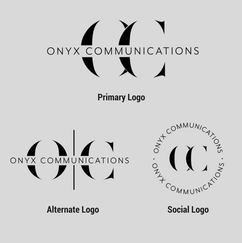 Black/White Logo Versions. Color versions include gold, navy and gray.