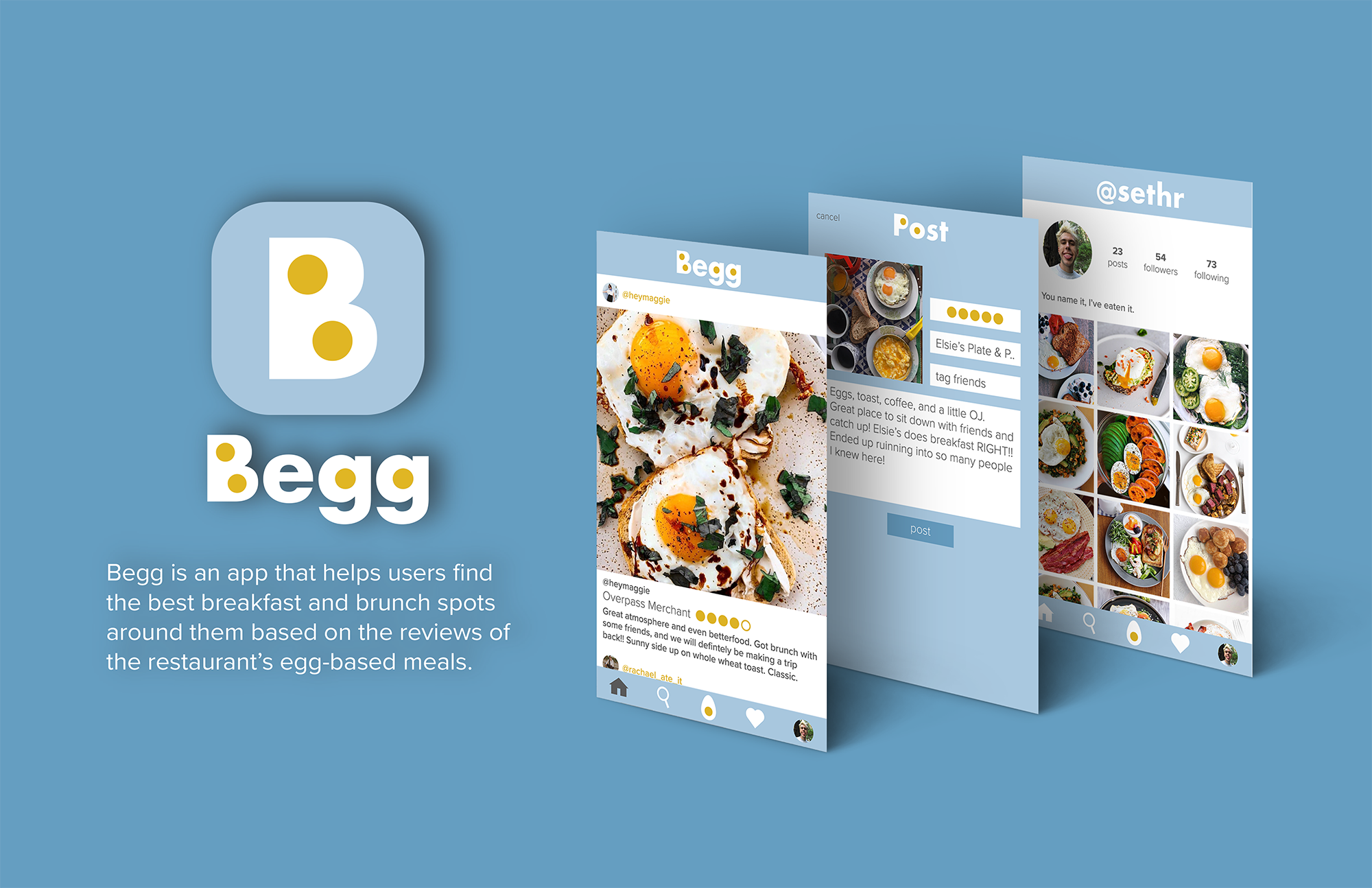 Begg app design by Alex Marcantel