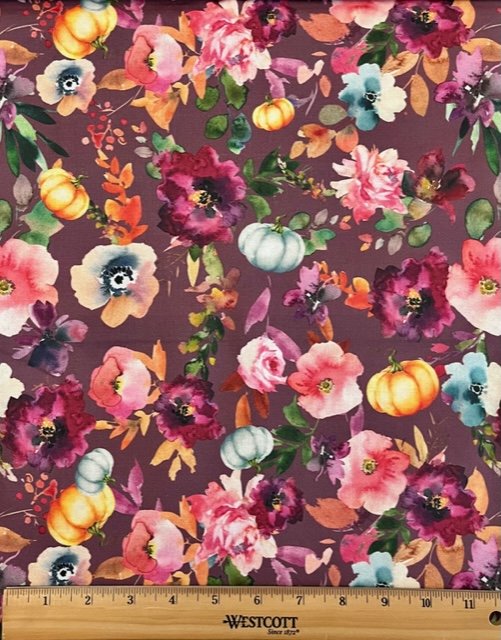 Mauve Floral Pumpkin