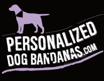 Dog Bandana Black Monogram Inspired