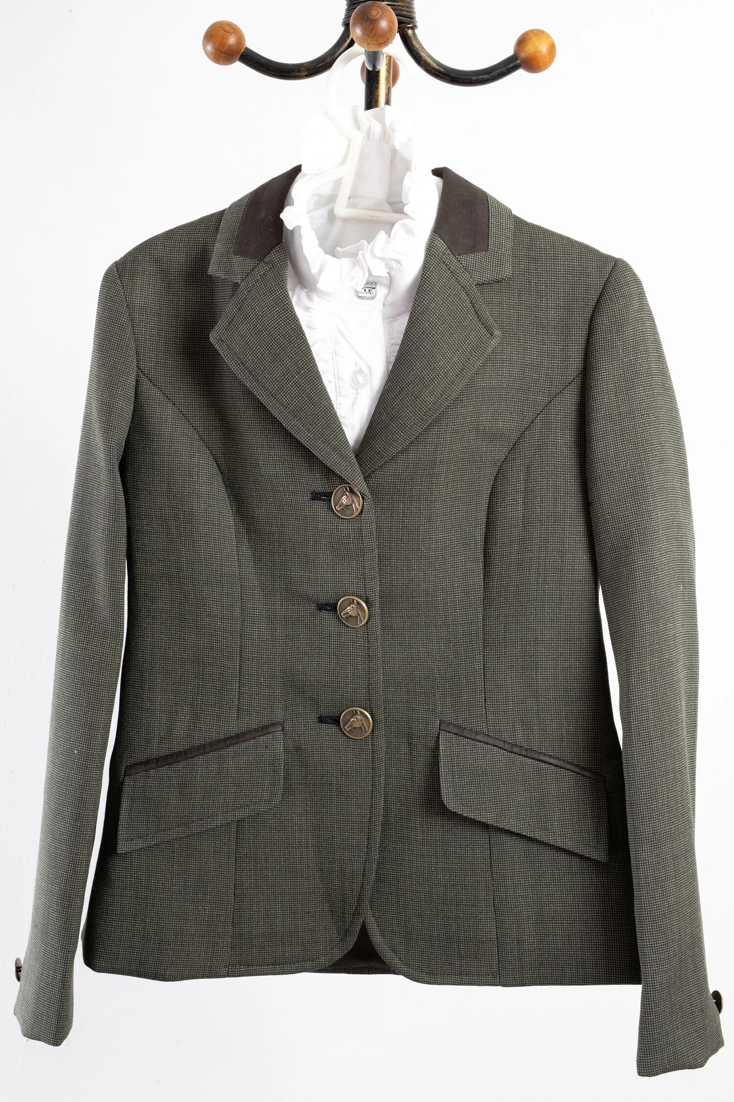 Chocolate Brown Pure Wool Birdseye Tweed