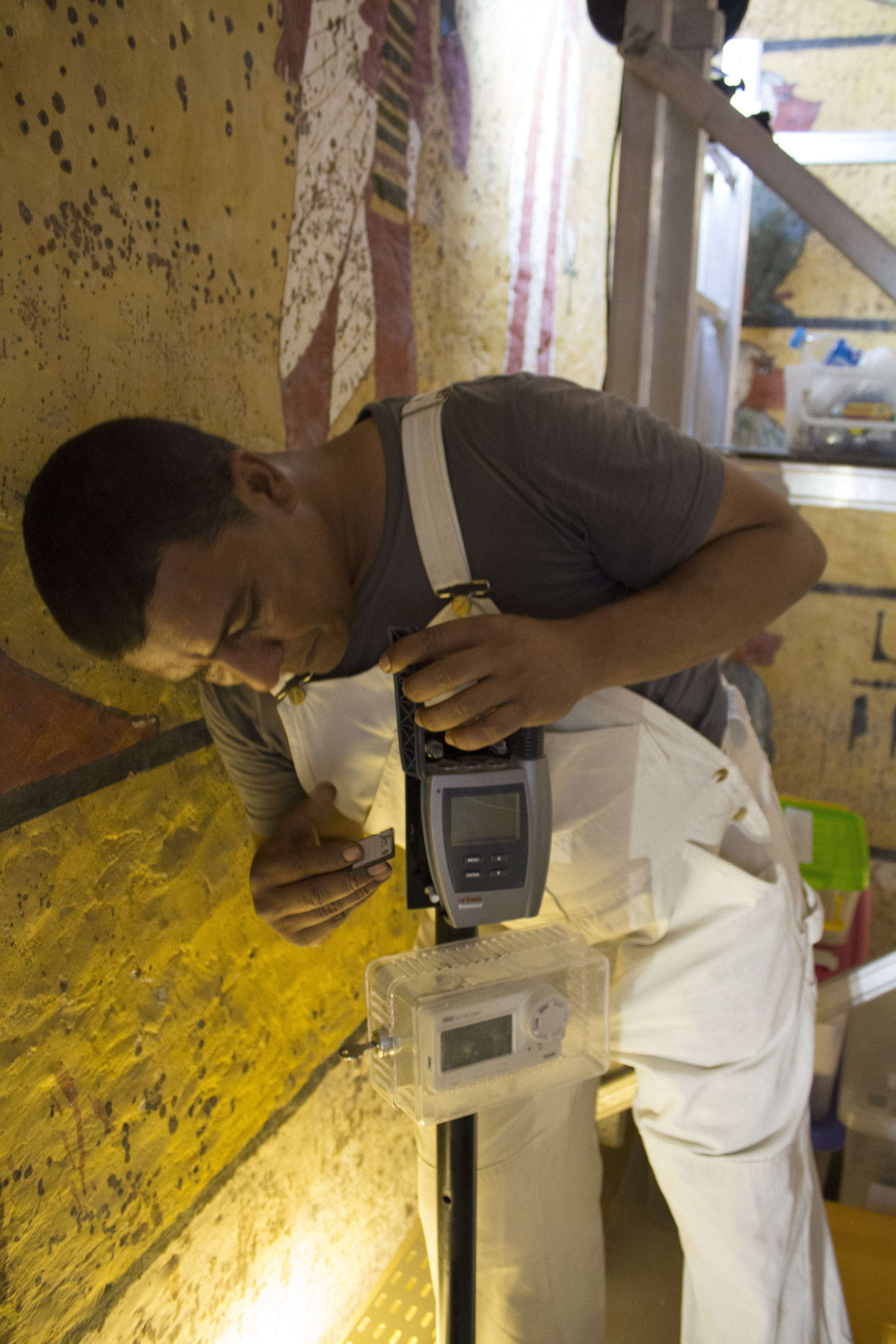  Environmental monitoring of conditions both inside and outside the tomb was established early in the project with data collected through the duration.&nbsp;  Image © J. Paul Getty Trust, 2016 