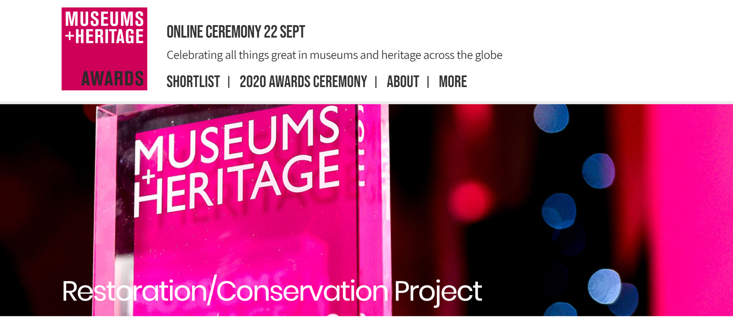 Nomination for Museums + Heritage Award!