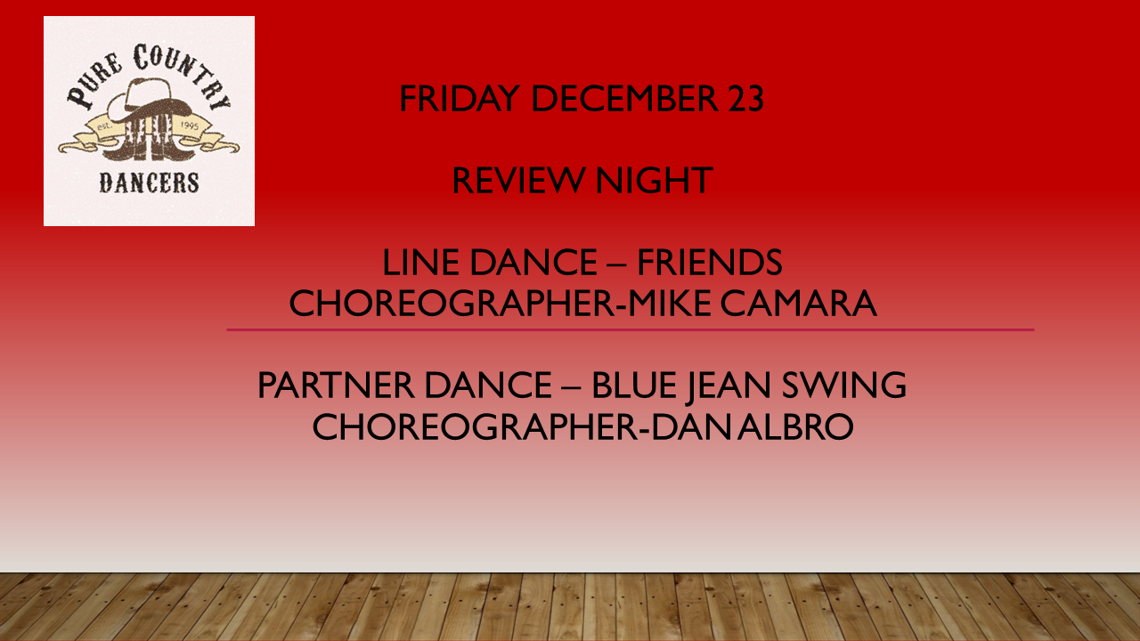Line & Partner Dance Night, 7-10:30 pm, DJ Joe Miller, Click on date for dance info, directions, and more!