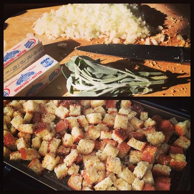 The sage buttered cornbread stuffing is delicious.