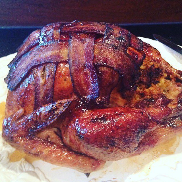 Maple-Roasted Turkey with Sage, Bacon and Cornbread Stuffing