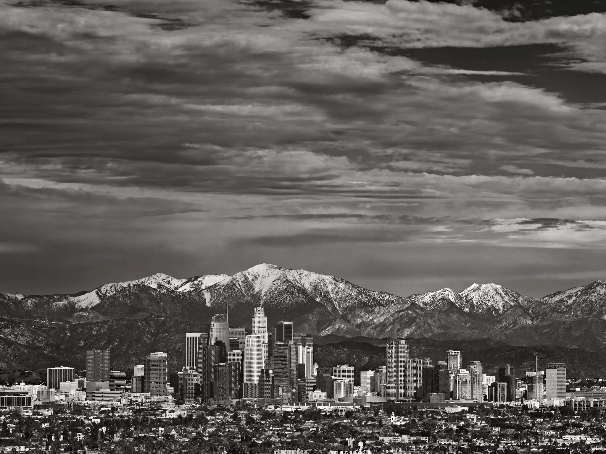 Downtown L.A. with the San Gabriel Mtns from Kenneth Hahn Park