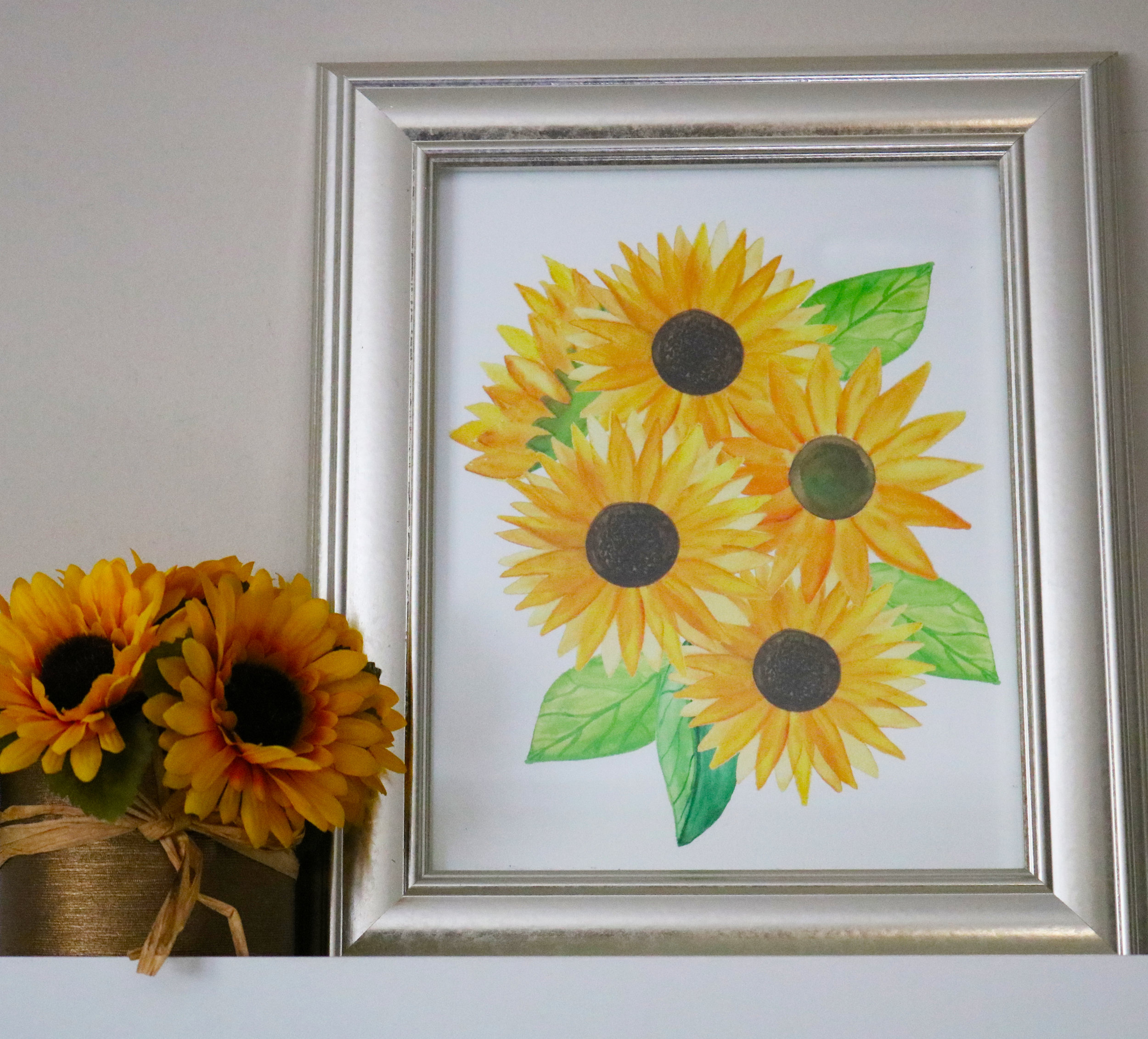 Watercolor Sunflower Art Print