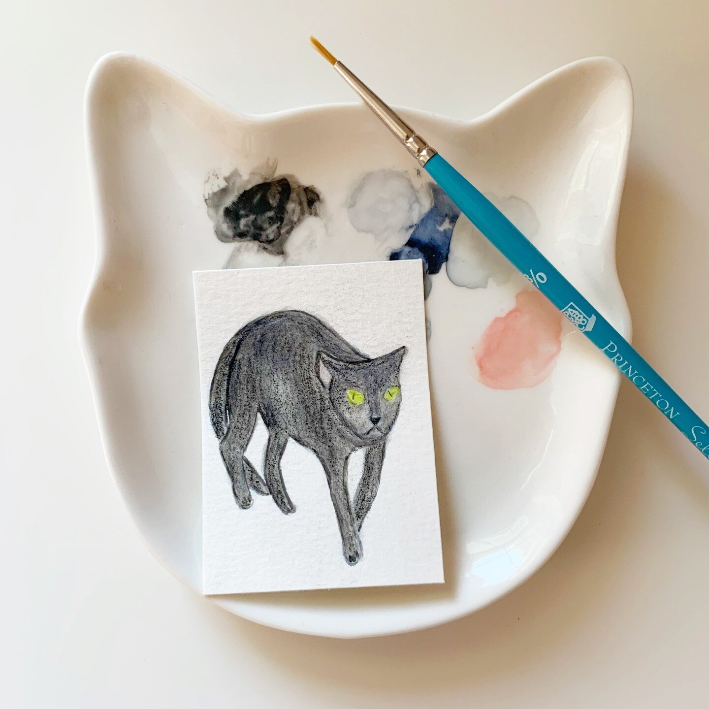 We might still be enjoying the tail end of summer but that doesn&rsquo;t mean we can&rsquo;t get excited for spooky season! 🔮

We made a little reminder that spooky season is almost here with this tiny painting of a cute and  spooky black cat. 🐈&zw