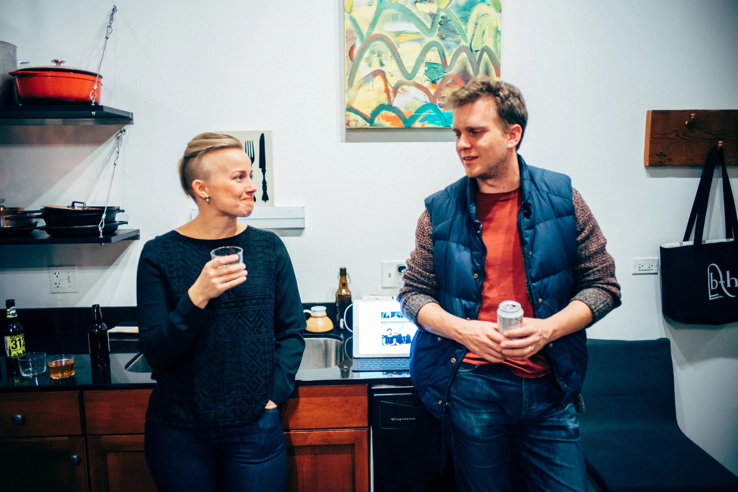 Elizabeth with Rob, owner/founder of Dearborn Denim