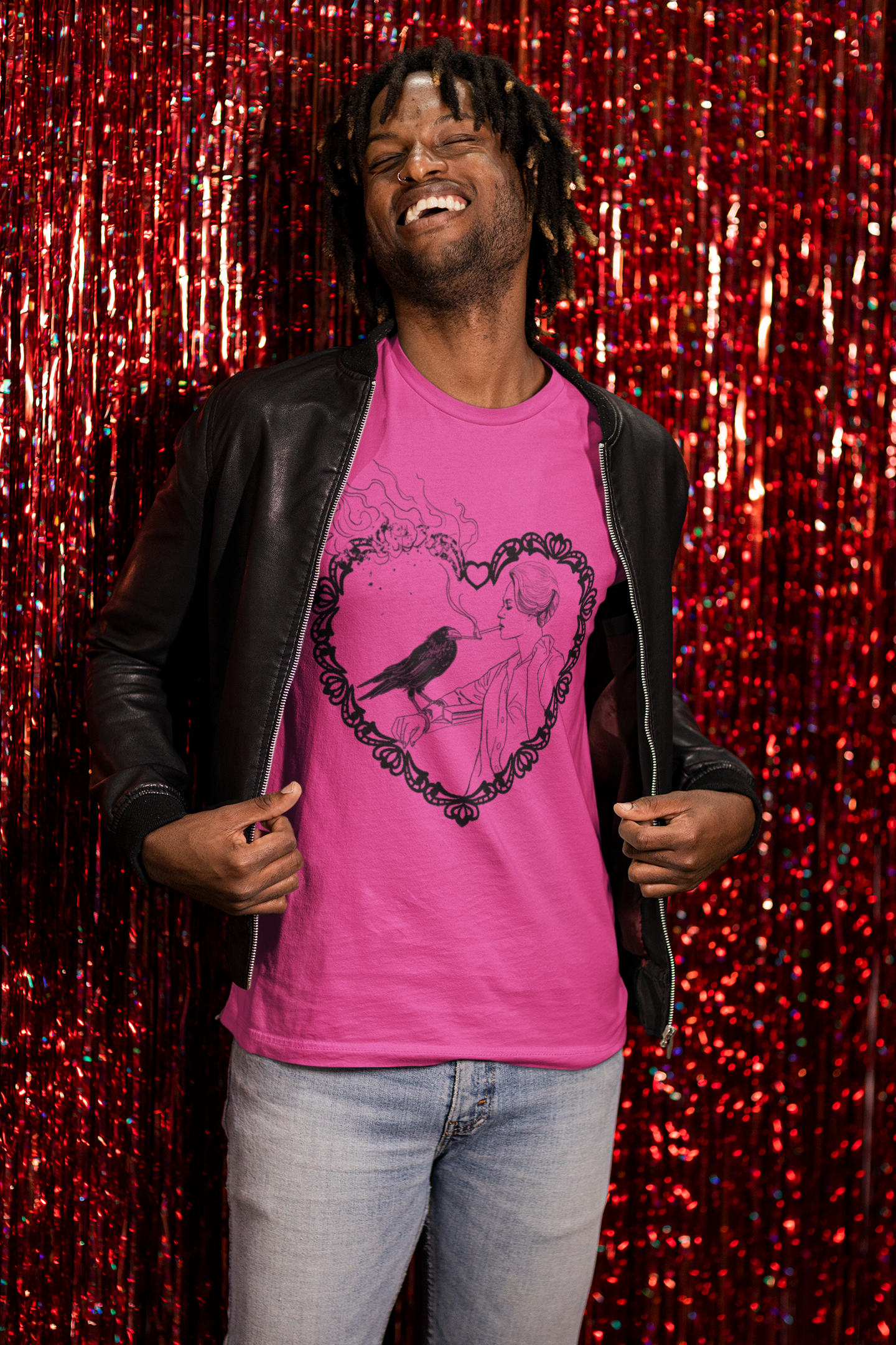 "Gotta Match?" Burning Heart & Raven T-Shirt — Goth Valentine's Wear