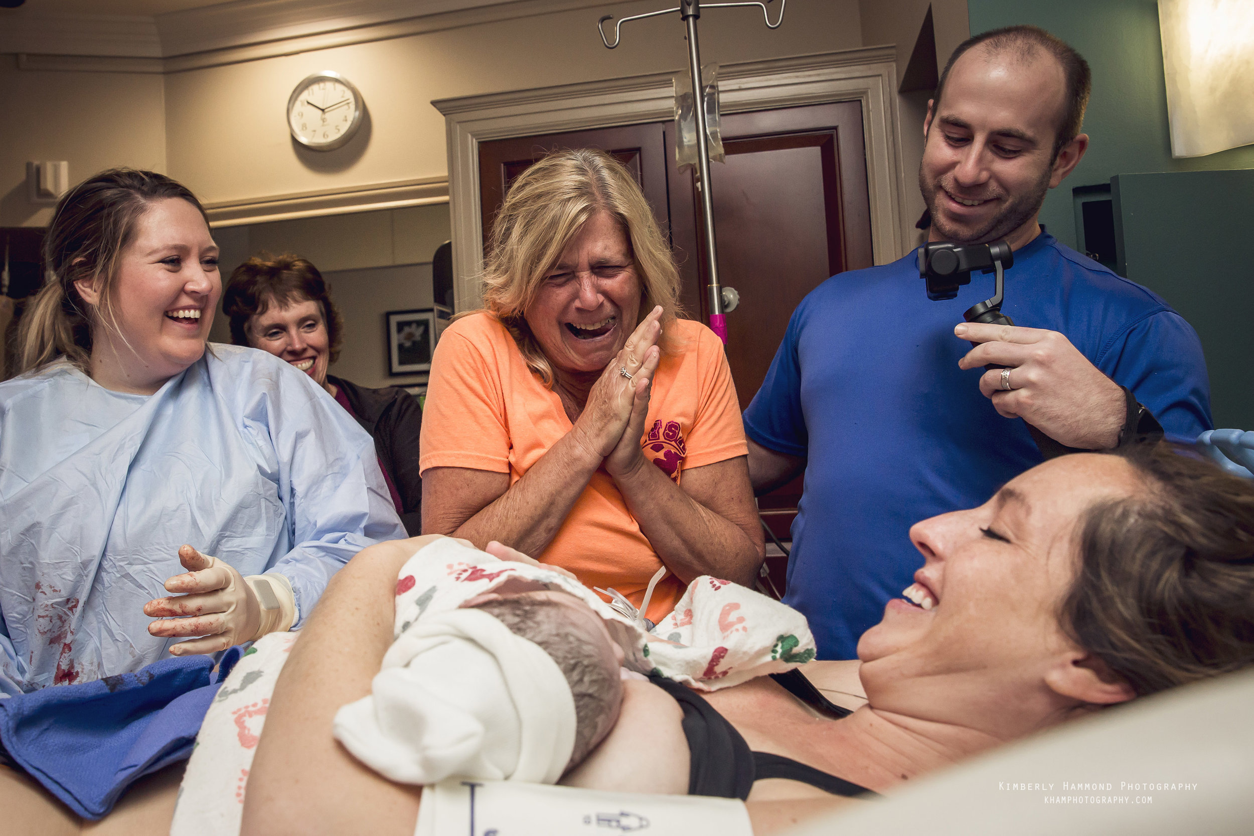 Grandma meets grandson for the first time after birth at Harris Methodist in Downtown Fort Worth, TX.