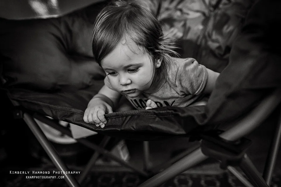Baby observing the world while camping in Grand Prairie, TX.