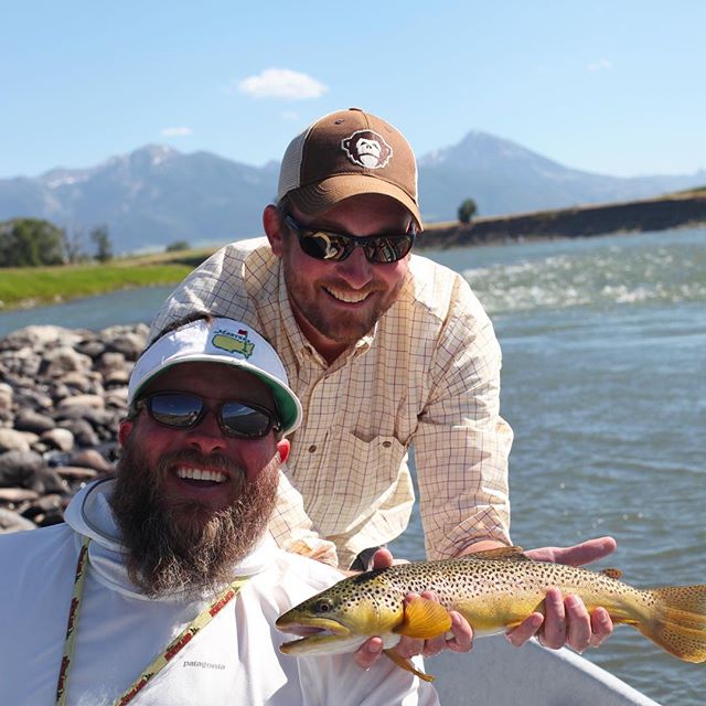 Nice 40th birthday present from GVO to Benkovich. #flyfishing #montana #yellowstone #browntrout #bigskycountry #howlerbros