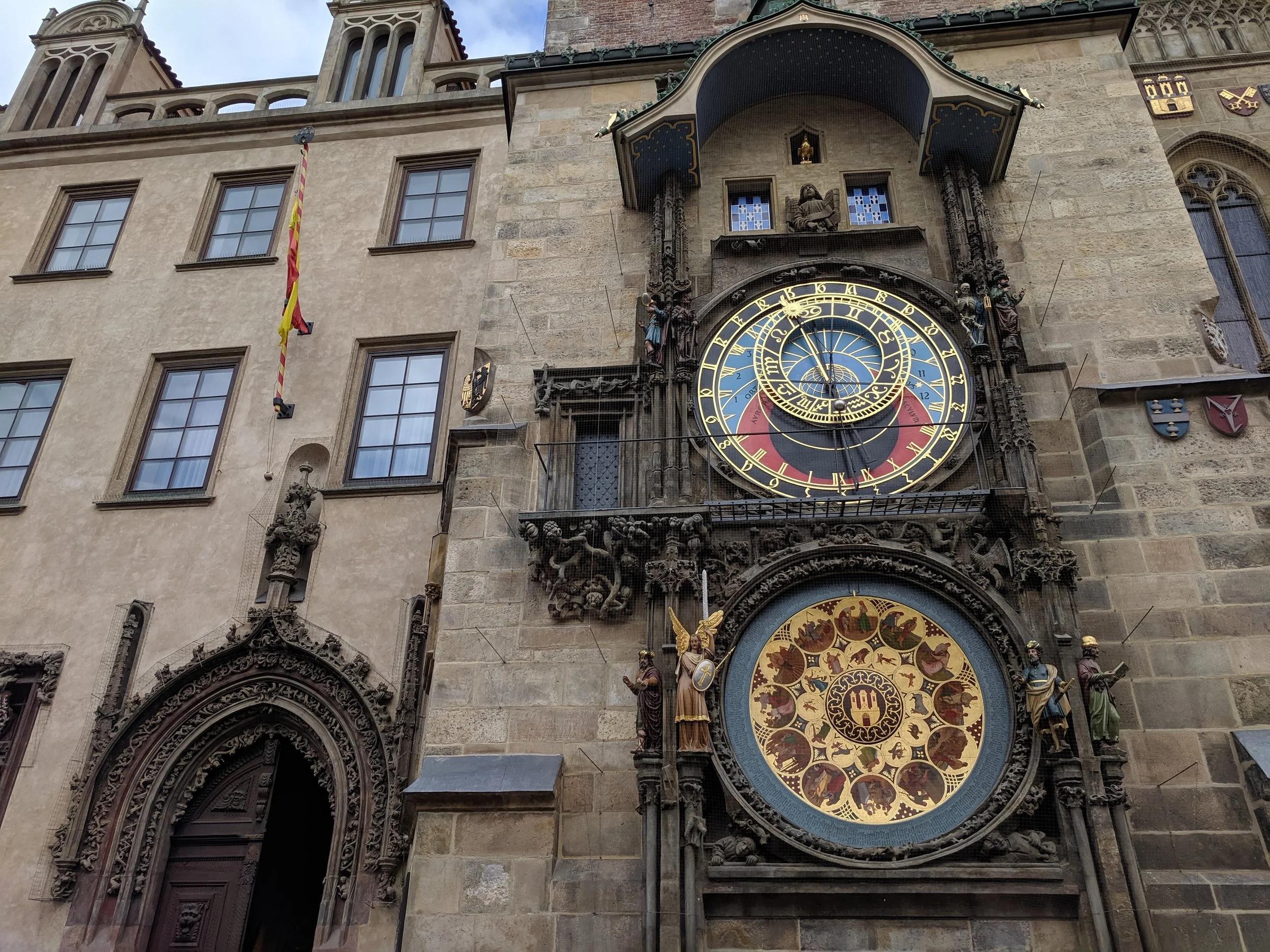 The 1410 astronomical clock chimes every hour and thousands crowd around to watch.
