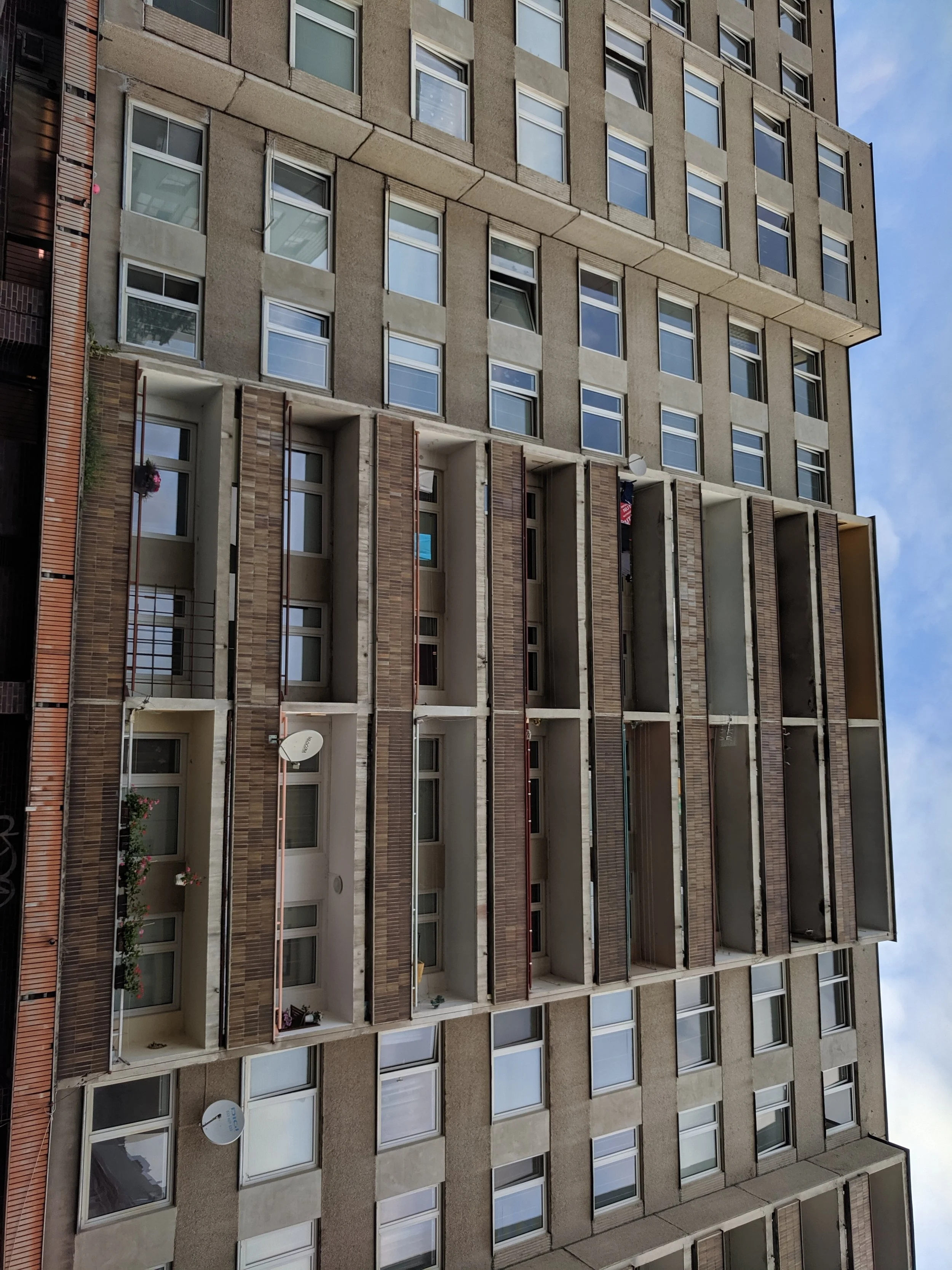 This picture ended up on its side but is typical of the apartments where most regular people live, in Prague 9.
