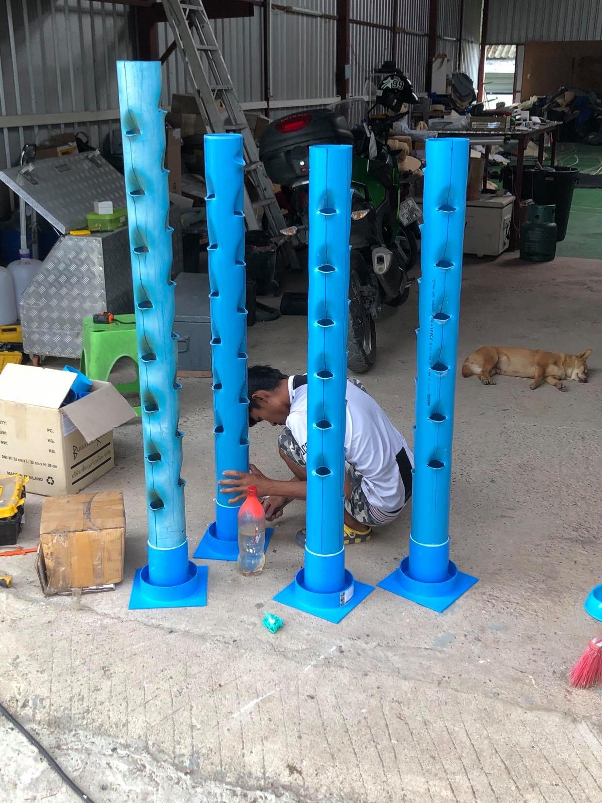 Manufacture of Vertical Grow bed Tower Planter Thailand 