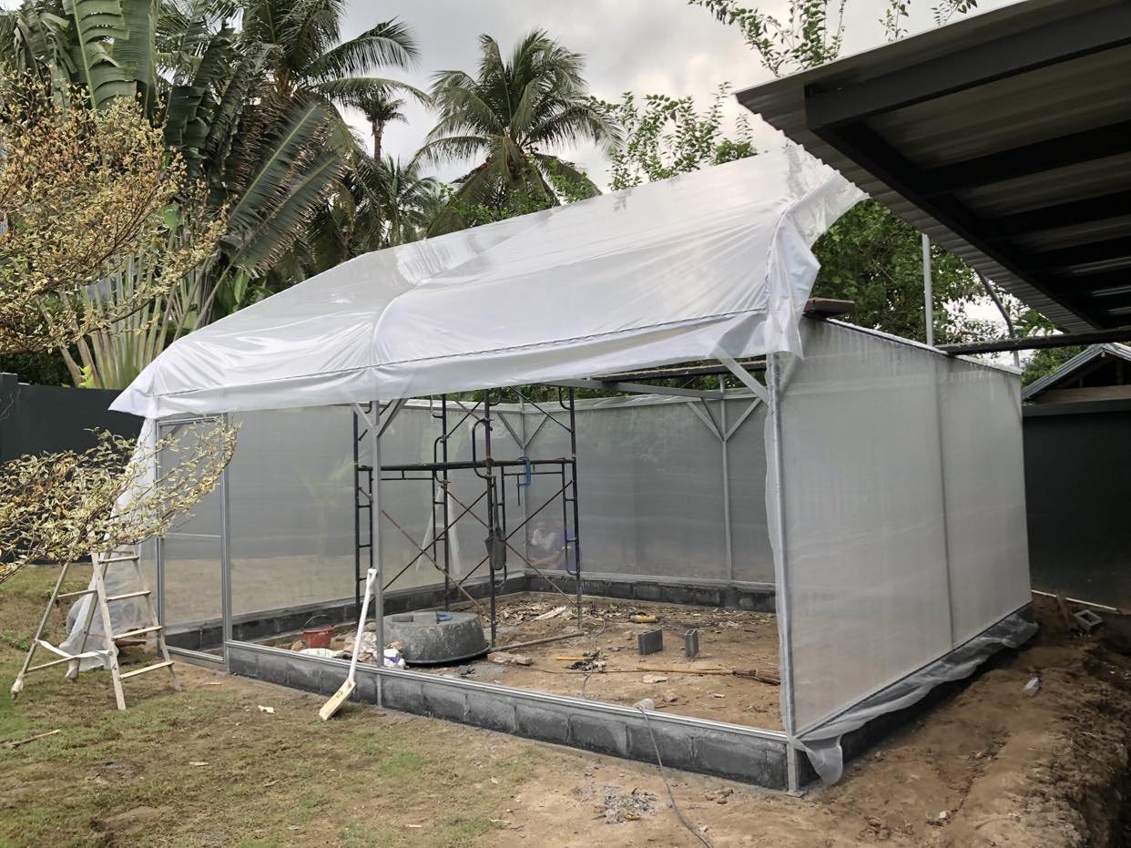 Tropical Sawtooth Naturally Vented greenhouse Samui Thailand