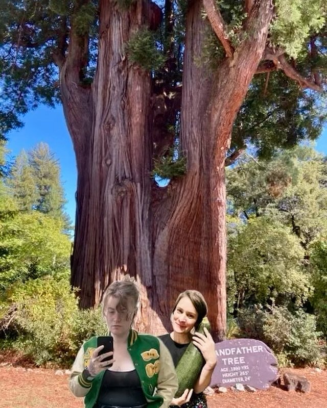 I spent the weekend in Eureka with my bestie- @off_artisan.  We forgot to take pictures, so she edited us into this pic of a big famous tree.  I&rsquo;m holding a giant zucchini and she&rsquo;s taking a selfie, which seems appropriate.  Anyway, Eurek