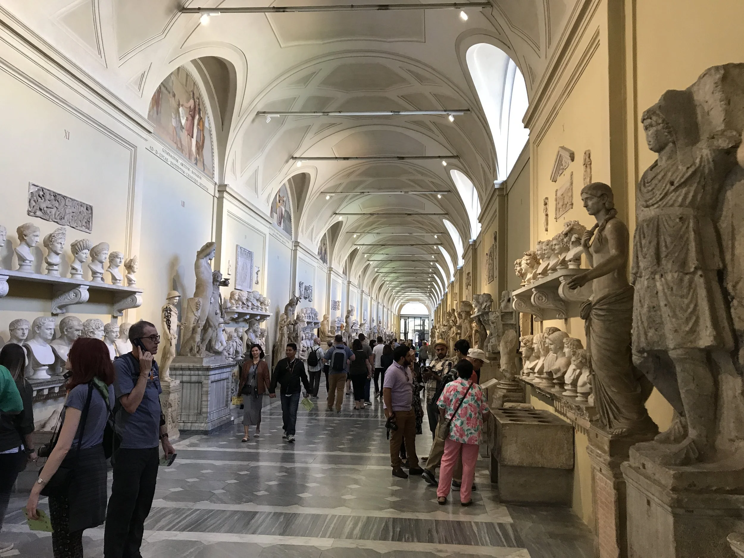  Entrance to the Vatican museums.&nbsp;This hall houses one of the most extensive collections of sculptures (particularly ancient Roman) in the world. 