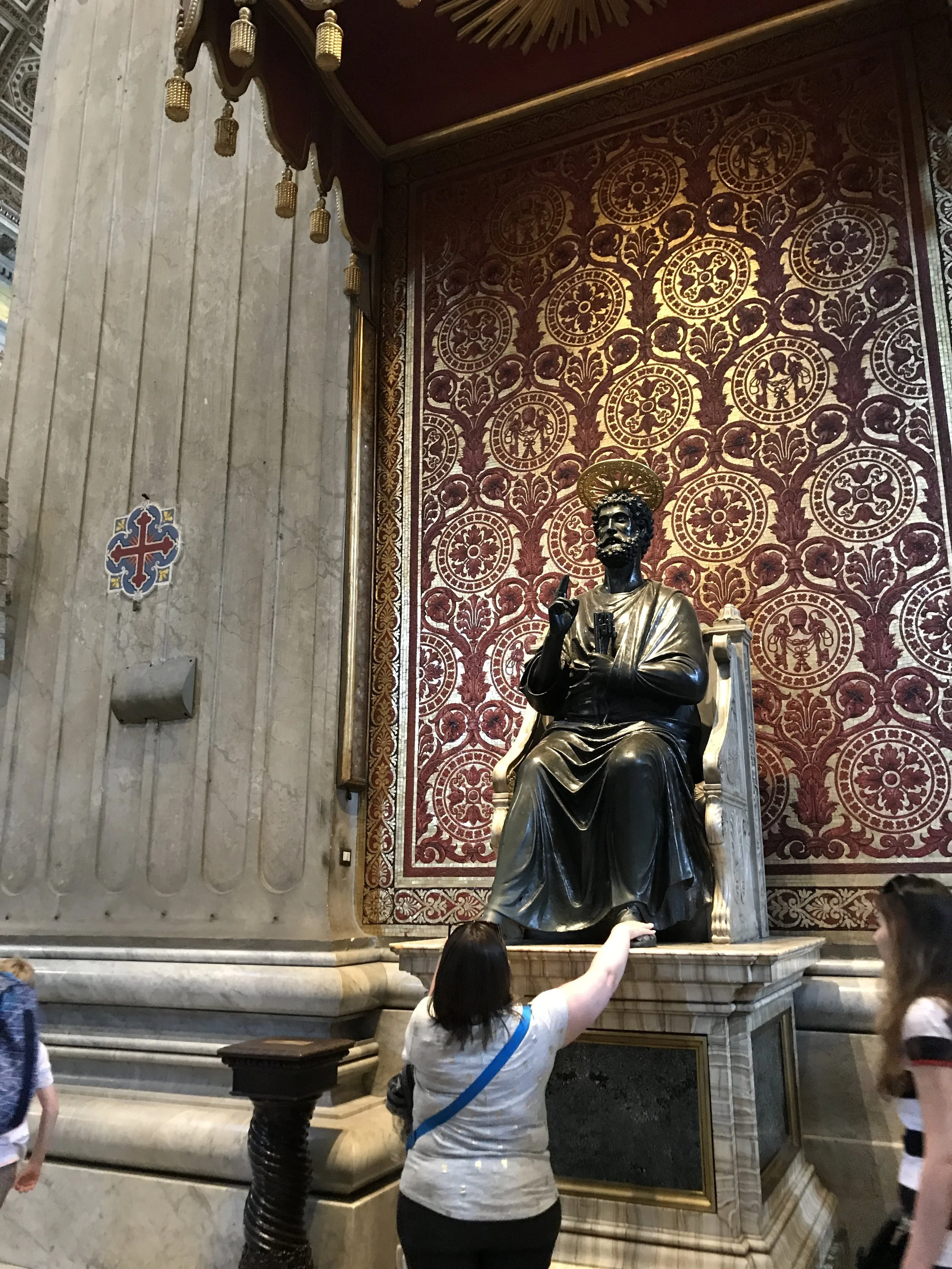  A common destination for pilgrims; there was a line to touch his feet. 