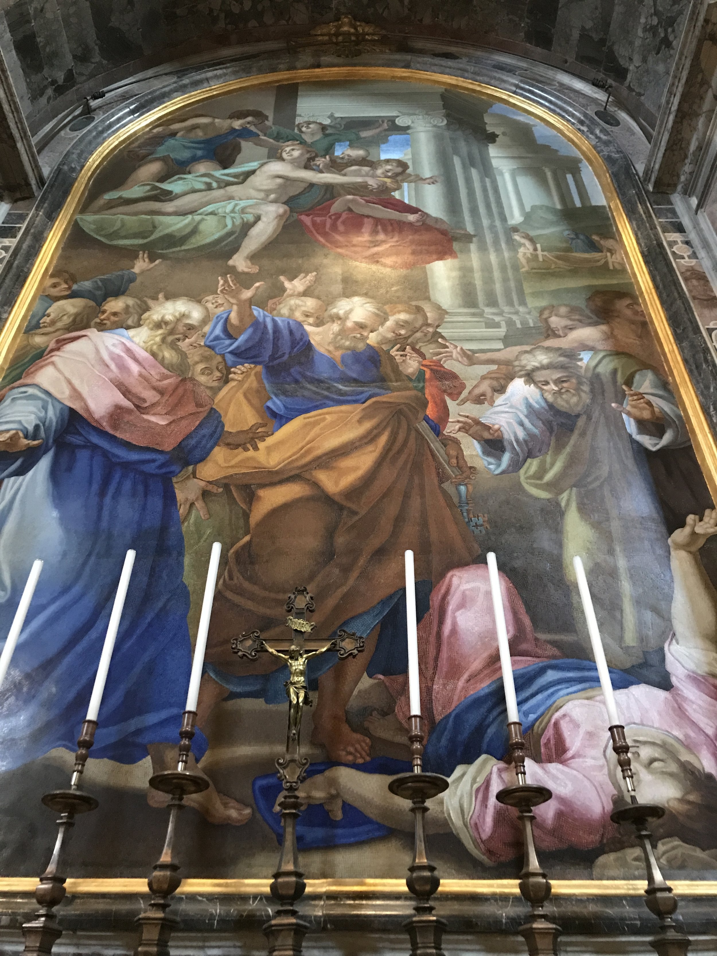  The most awe-inspiring thing about this basilica were its mosaics, which were made with such painstaking detail that they looked like paintings. You can see the individual pieces from here, but only if you look closely. 