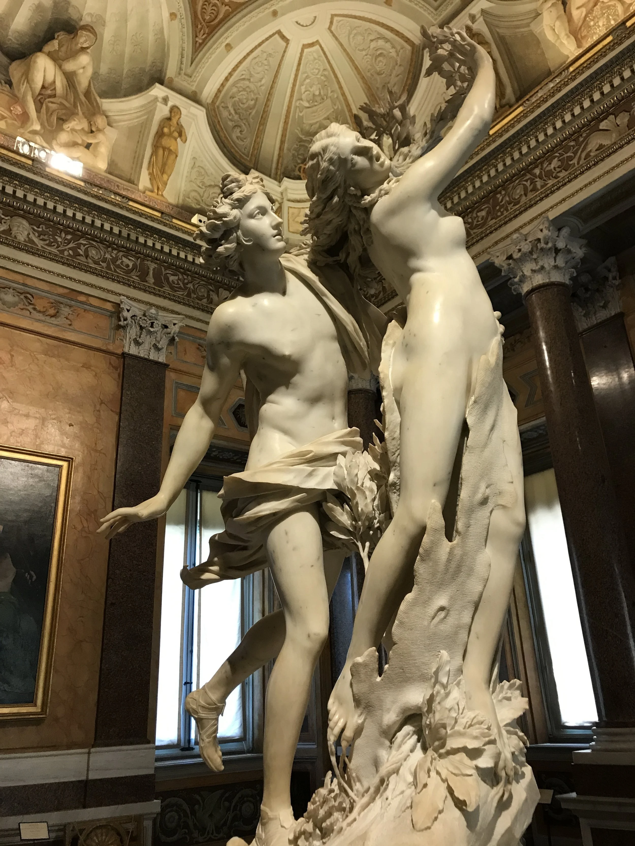  Our favorite piece was the famous Daphne and Apollo. If you look at her fingers (which are turning into branches and leaves), you can see just how detailed this piece is. 