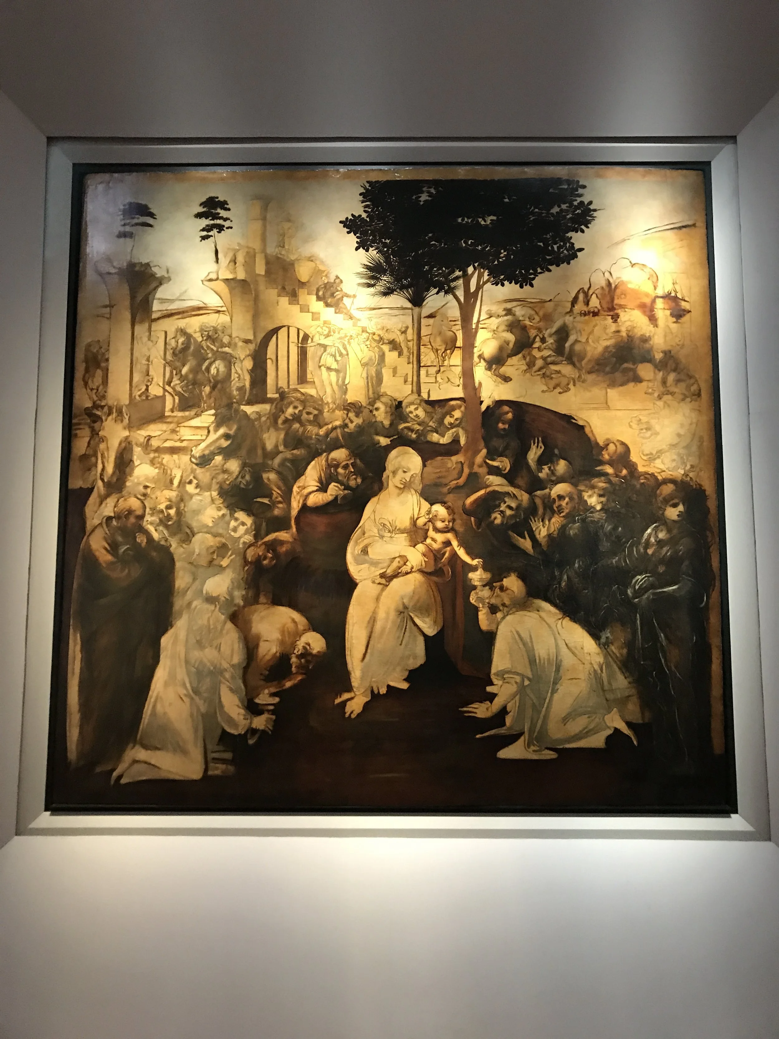  The newly restored, and never completed, "Adoration" by Da Vinci. 