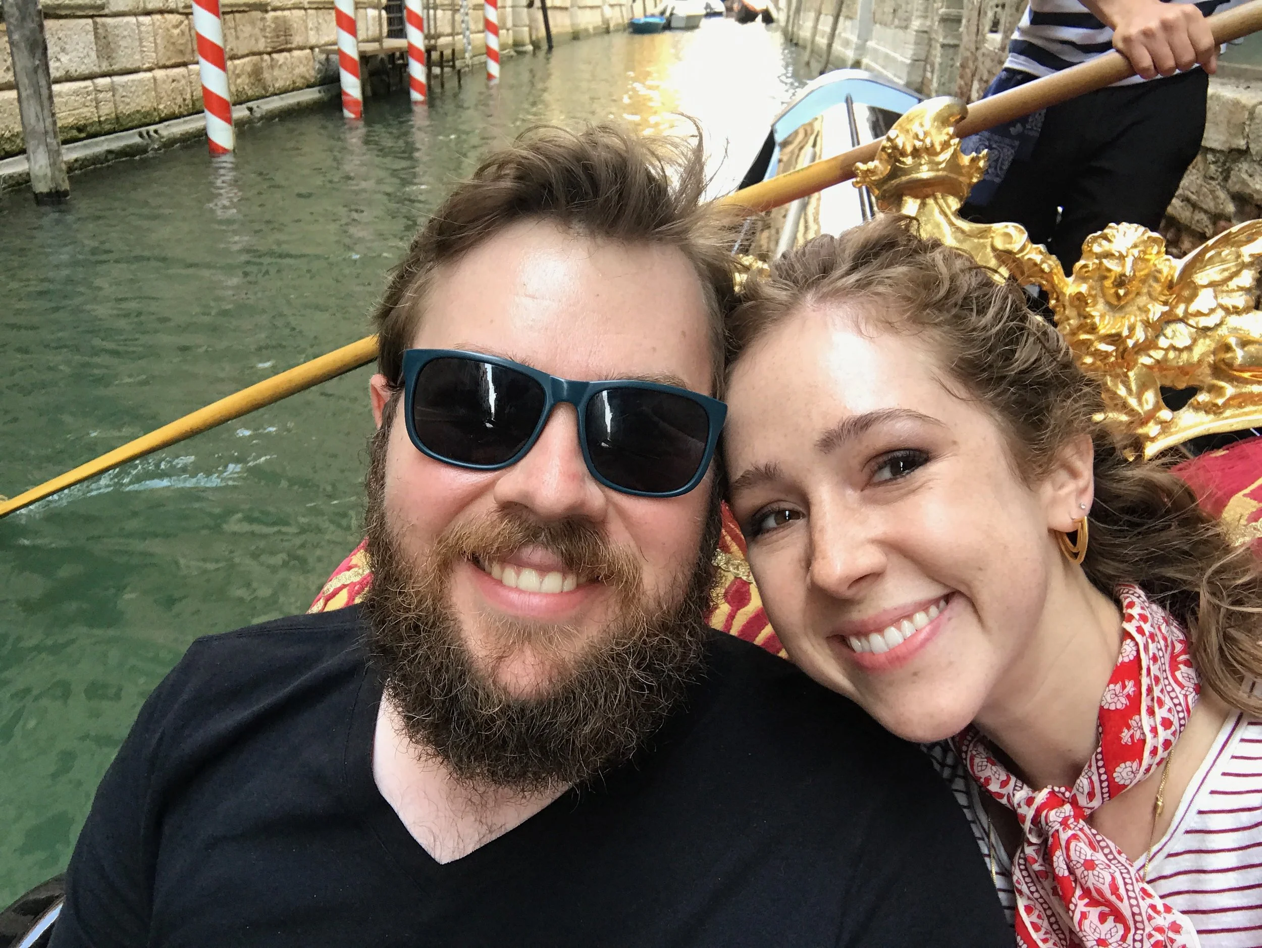 We took this photo right outside one of Venice's schools of music, so Ryan (and the gondolier, for that matter--he loved music) happily listened to whatever operas were floating out the windows toward the water.