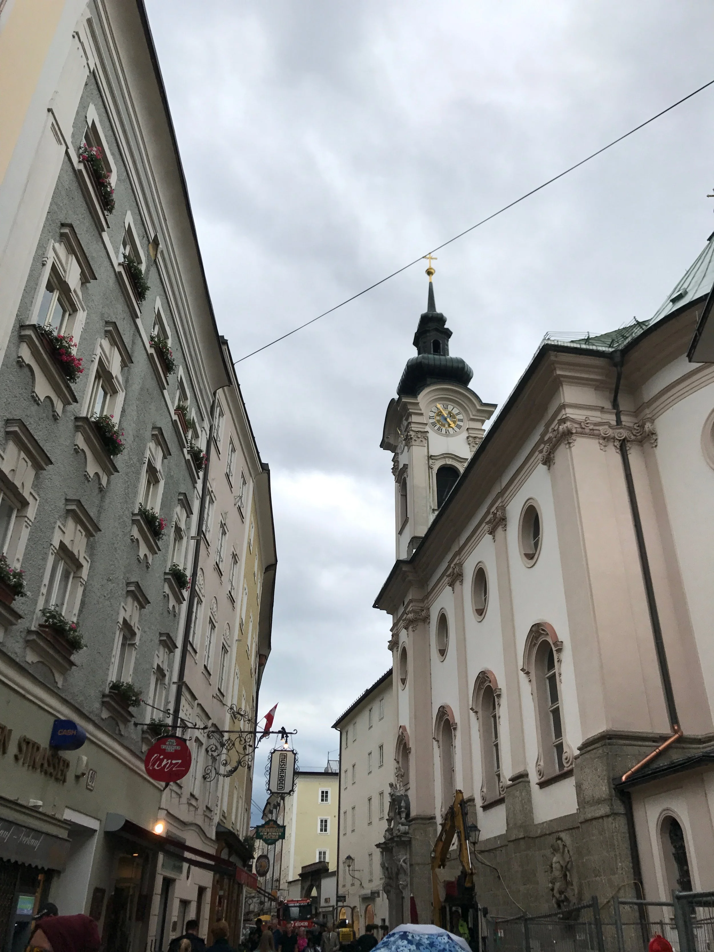  We window-shopped along the Getreidgasse (one of Salzburg's main shopping streets). What we found funniest about this particular shopping venture is that each shop is required to maintain Salzburg's old aesthetic by being marked with a small, ornate