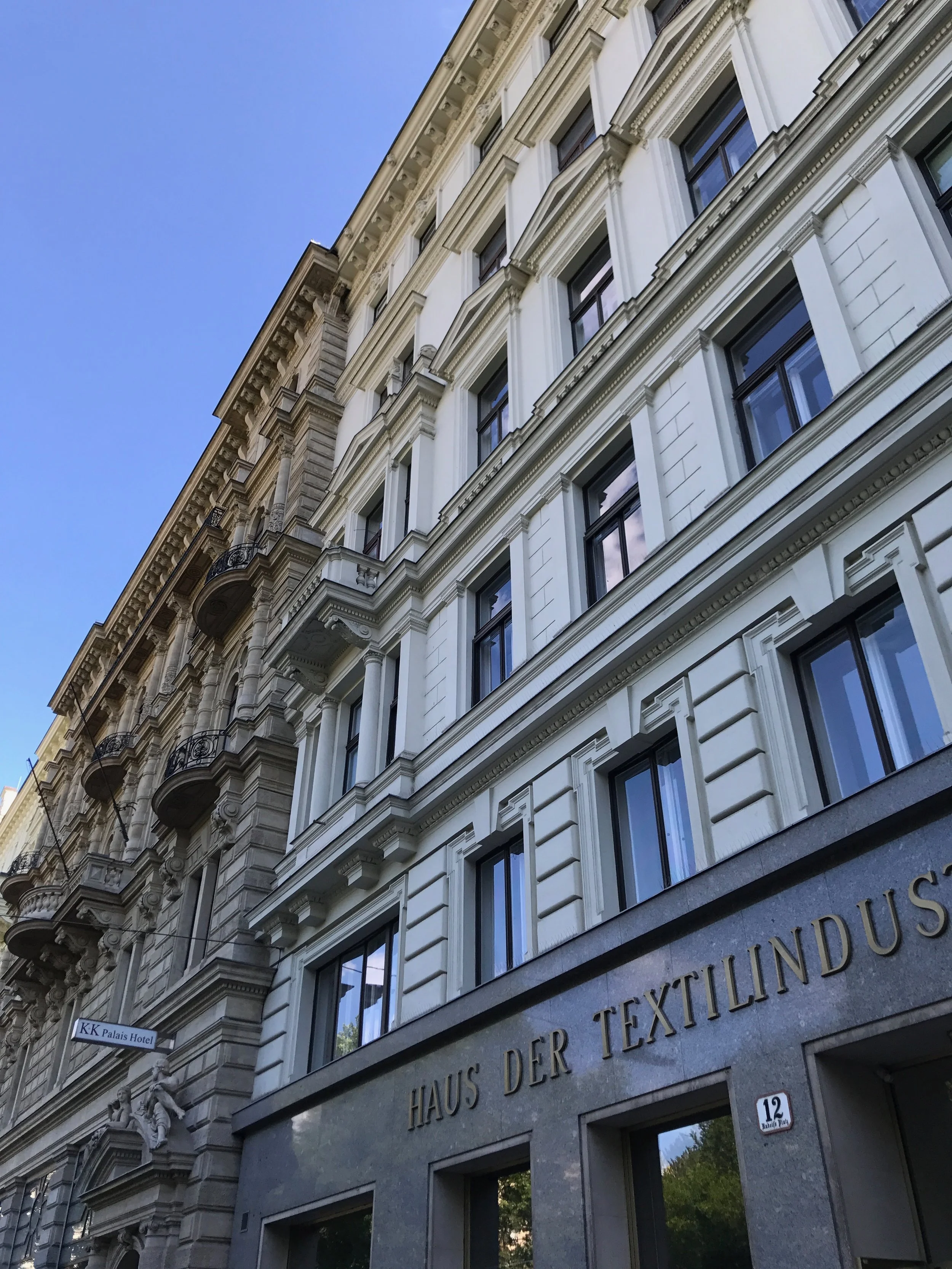  Just down the street from Jewish Plaza (Judensplatz), we found her home at the turn of the century: It looks out over a small square park, and is now a textile firm...which Molly said was unsurprising, given that Hanny worked in the textile business