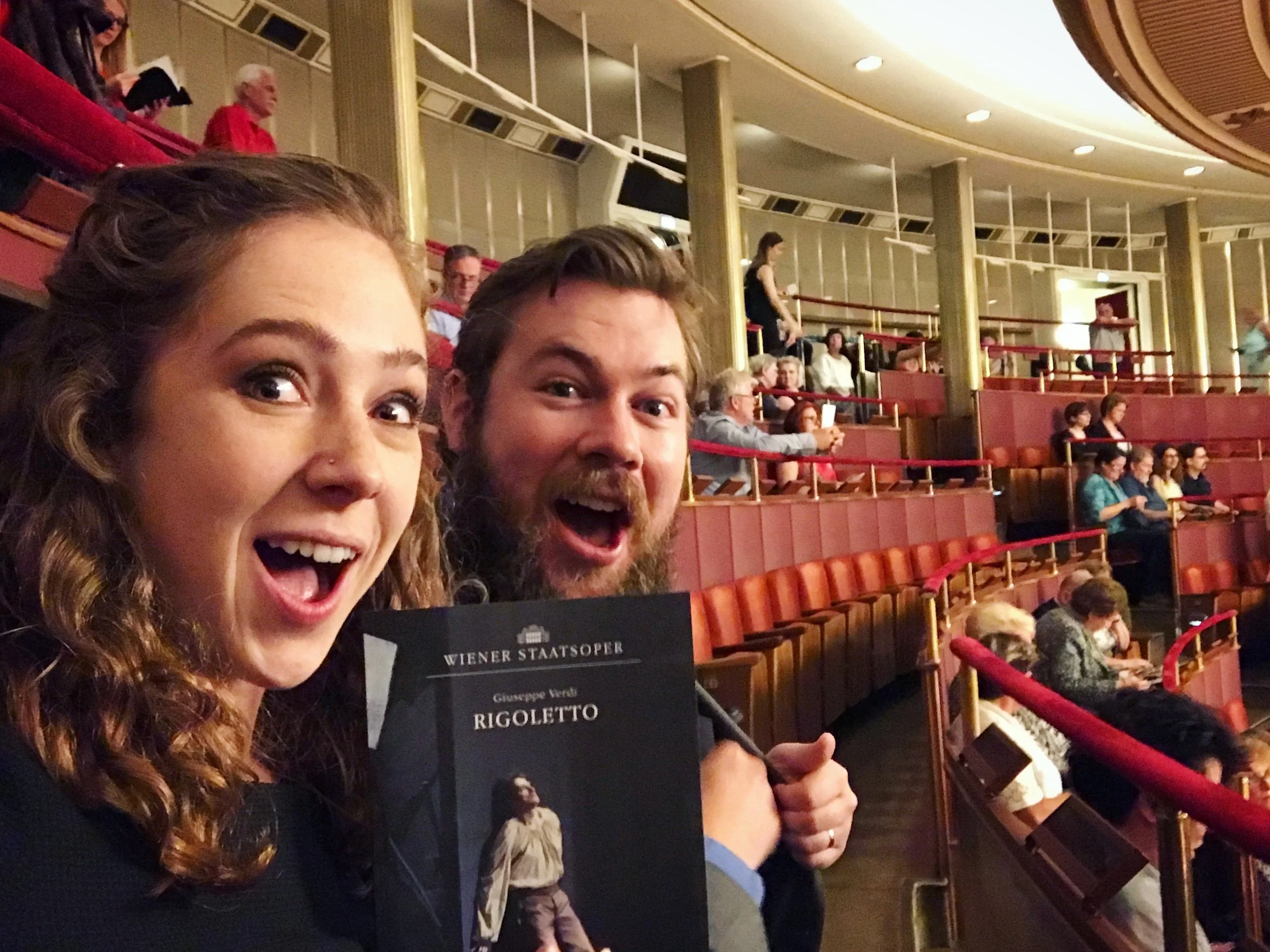  We went to see Verdi's Rigoletto at the Wiener Staatsoper, which was only the second Verdi I'd seen!&nbsp;Our favorite part of the experience—besides just seeing such a famous opera house—was the awesome set design, which included a huge rotating st