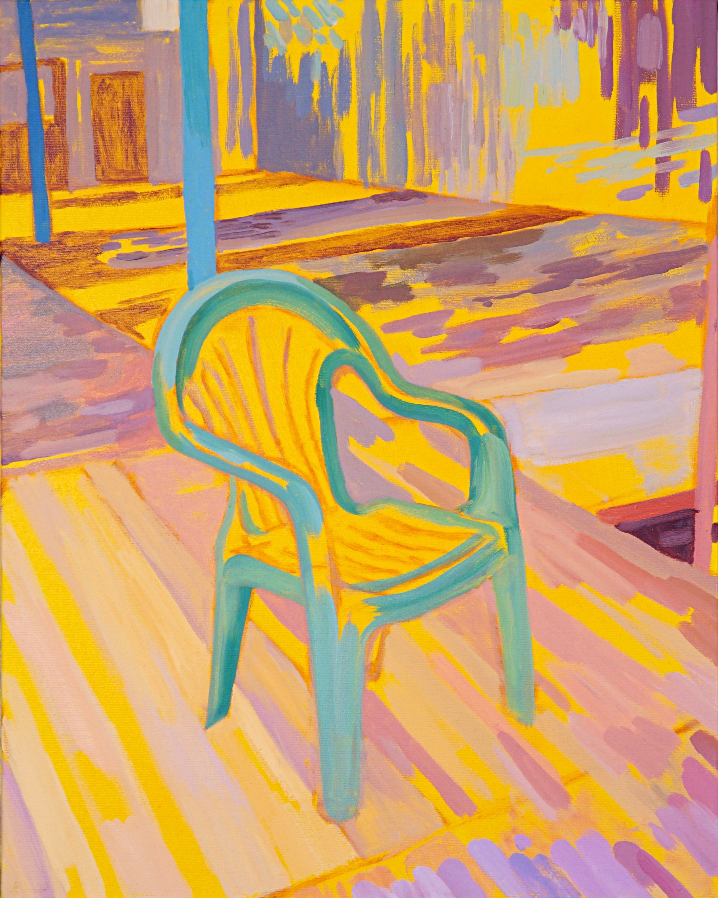  A Chair, Alone (2019)  12”x16”x1.5”  oil on canvas  