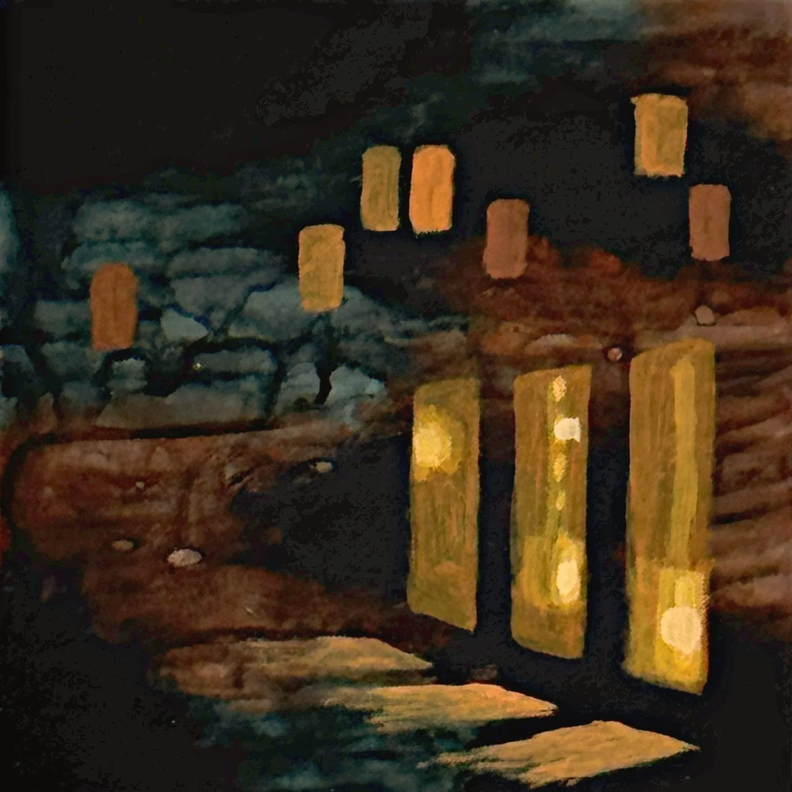 Warm Glow  4” x 4” x 1.5”  Acrylic on wood  available 