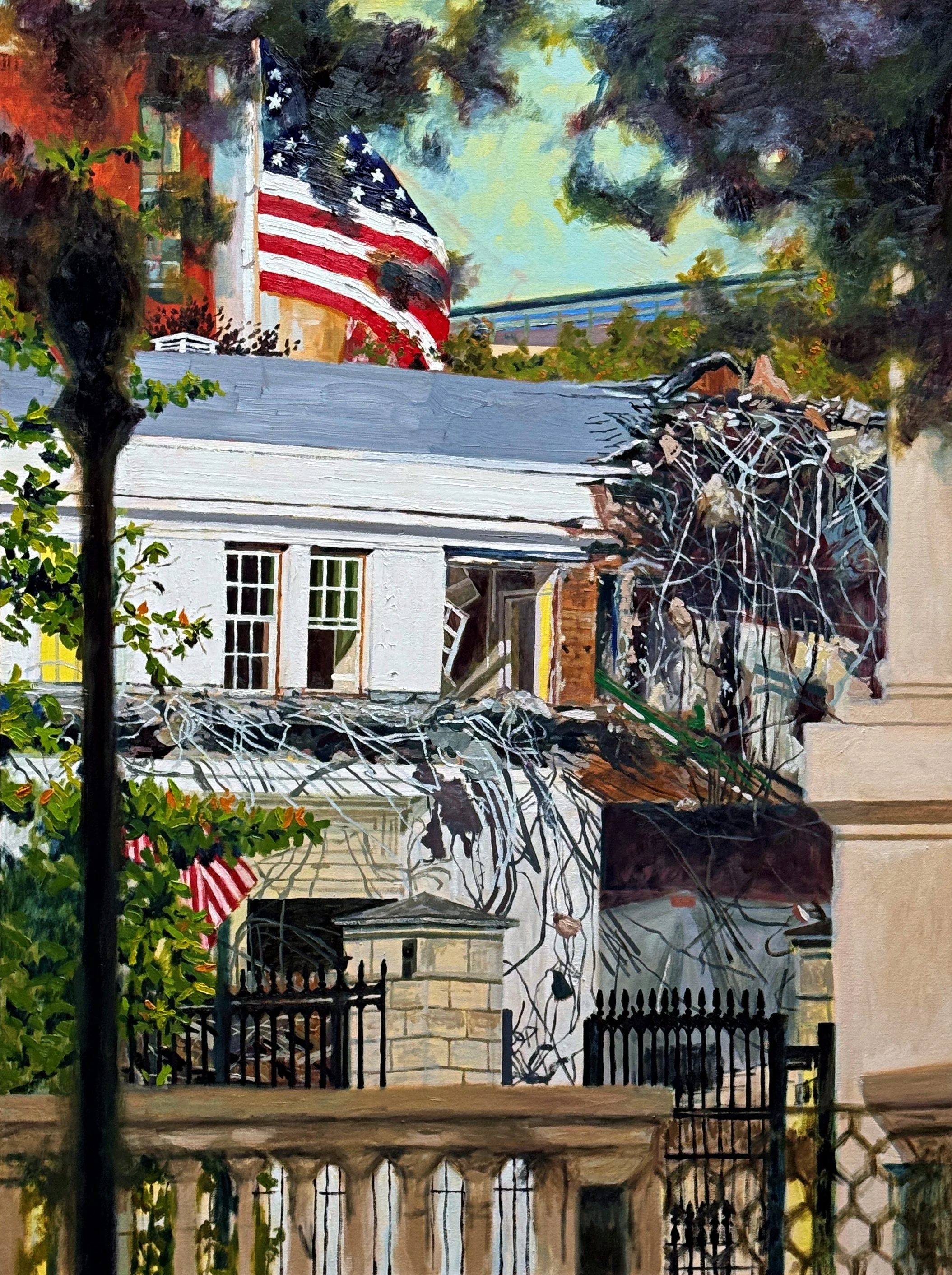  The East Wing (2026)  36” x 48” x 1.5”  Oil on canvas 